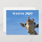 Funny Giraffe Happy 70. Geburtstag Postkarte (Vorne/Hinten)