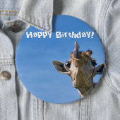Funny Giraffe Happy Birthday Button (Beispiel)