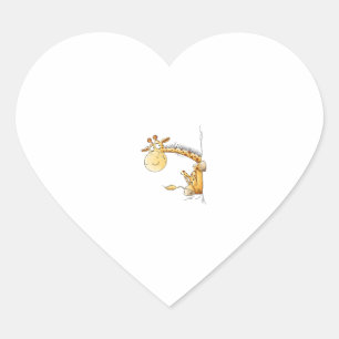 Funny Giraffe I Niedlich Cartoon Wildtier Lover Sp Herz-Aufkleber