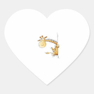 Funny Giraffe I Niedlich Cartoon Wildtier Lover Sp Herz-Aufkleber