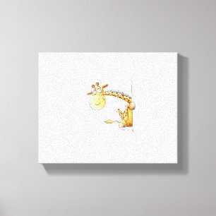 Funny Giraffe I Niedlich Cartoon Wildtier Lover Sp Leinwanddruck