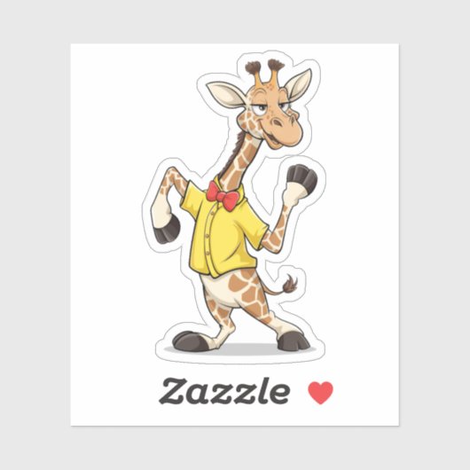 Funny Giraffe Illustration Aufkleber (Blatt)