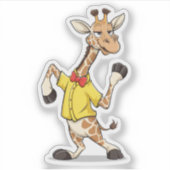 Funny Giraffe Illustration Aufkleber (Vorderseite)