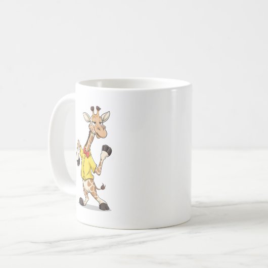 Funny Giraffe Illustration Kaffeetasse (Vorderseite Links)