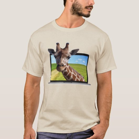 Funny Giraffe im 3D-Grafik-Illustrations-Foto für T-Shirt (Vorderseite)