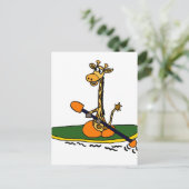 Funny Giraffe in Kayak Postkarte (Stehend Vorderseite)