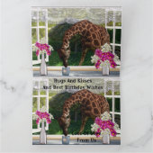 Funny Giraffe in meinem Fenster, Jumbo Birthday Ca Karte (Innenseite)