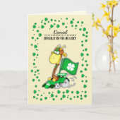 Funny Giraffe | Individuelle Name St. Patrick's Da Karte (Gelbe Blume)