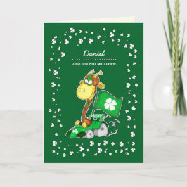 Funny Giraffe | Individuelle Name St. Patrick's Da Karte
