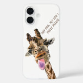 Funny Giraffe iPhone Case - Benutzerdefinierter Te (Rückseite)