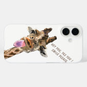 Funny Giraffe iPhone Case - Benutzerdefinierter Te (Rückseite (Horizontal))