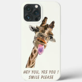 Funny Giraffe iPhone Case - Benutzerdefinierter Te (Rückseite)
