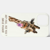 Funny Giraffe iPhone Case - Benutzerdefinierter Te (Rückseite (Horizontal))