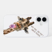 Funny Giraffe iPhone Case - Benutzerdefinierter Te 16 Hülle (Rückseite (Horizontal))