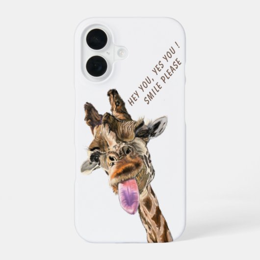 Funny Giraffe iPhone Case - Benutzerdefinierter Te 16 Hülle (Rückseite)