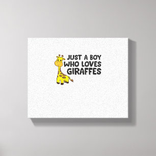 Funny Giraffe Just a Boy Who Lieben Giraffen Leinwanddruck
