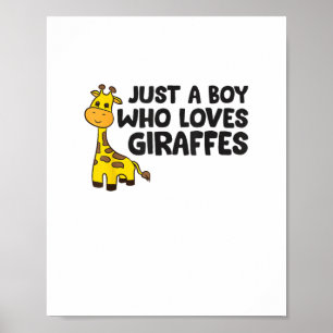 Funny Giraffe Just a Boy Who Lieben Giraffen Poster