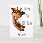 Funny Giraffe Kindergeburtstag Grußkarte Karte (Vorderseite)