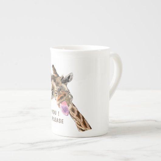 Funny Giraffe Knochen China Tasse - Benutzerdefini (Vorderseite Rechts)