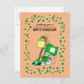 Funny Giraffe Kraft Paper St. Patrick's Day Postkarte (Vorne/Hinten)