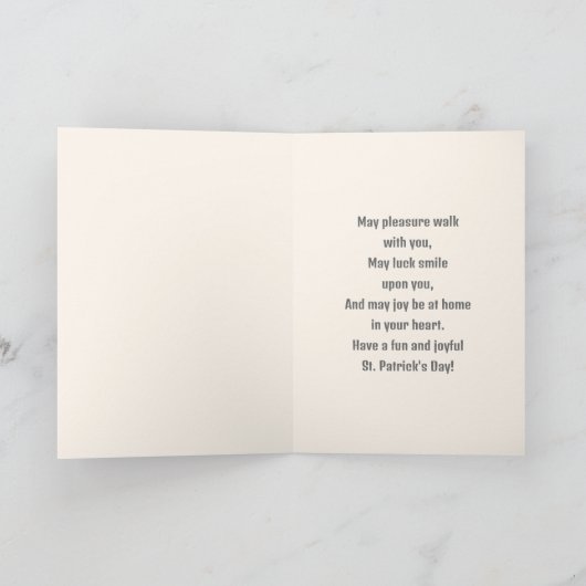 Funny Giraffe Kraft Papier St. Patrick's Day Custo Karte (Innenseite)