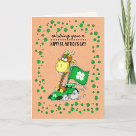 Funny Giraffe Kraft Papier St. Patrick's Day Custo Karte