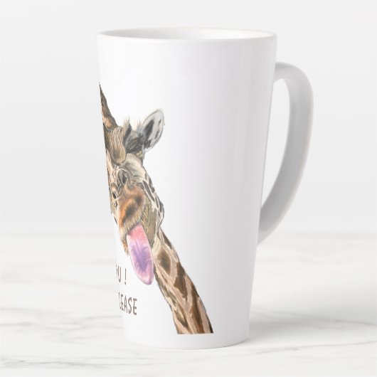 Funny Giraffe Latte Tasse Lächeln - Benutzerdefini (Rechte Ecke)