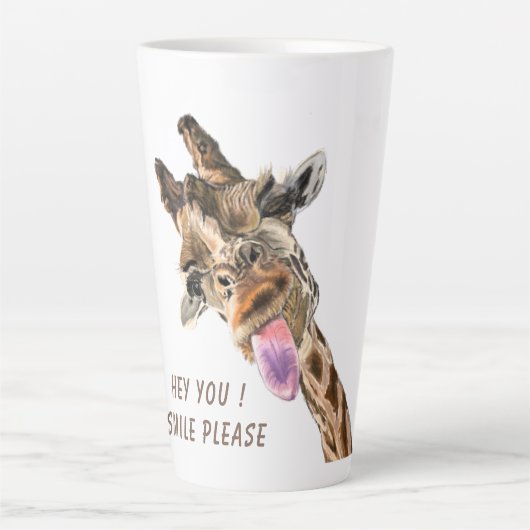 Funny Giraffe Latte Tasse Lächeln - Benutzerdefini (Vorderseite)