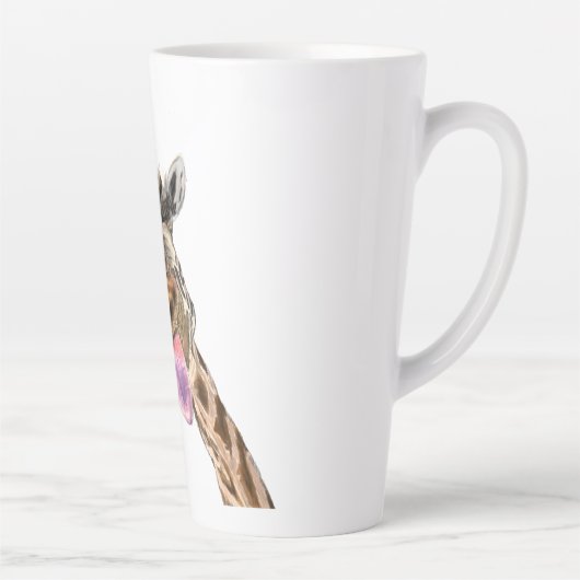 Funny Giraffe Latte Tasse Lächeln - Benutzerdefini (Rechts)