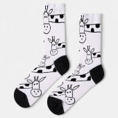Funny Giraffe Line Zeichnend Doodles Quirky Socken (Linkes Detail)
