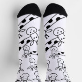 Funny Giraffe Line Zeichnend Doodles Quirky Socken (Oben)