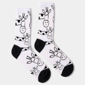 Funny Giraffe Line Zeichnend Doodles Quirky Socken (Rechts)