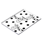 Funny Giraffe Line Zeichnend und Punkte Personalis Notizblock (Linke Seite)