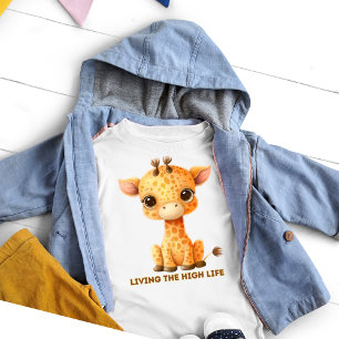 Funny Giraffe Living the High Life Kleinkind T-shirt