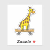 Funny Giraffe Lover Giraffe Skateboard Aufkleber (Blatt)