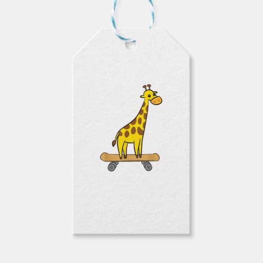 Funny Giraffe Lover Giraffe Skateboard Geschenkanhänger (Vorderseite)
