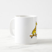 Funny Giraffe Lover Giraffe Skateboard Kaffeetasse (Vorderseite Links)