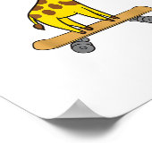 Funny Giraffe Lover Giraffe Skateboard Poster (Ecke)