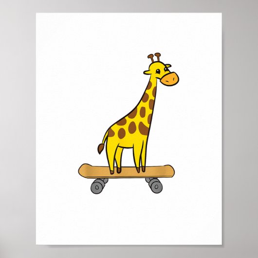 Funny Giraffe Lover Giraffe Skateboard Poster (Vorne)