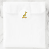 Funny Giraffe Lover Giraffe Skateboard Runder Aufkleber (Tasche)