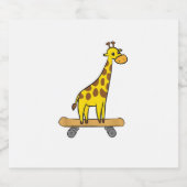 Funny Giraffe Lover Giraffe Skateboard Schaumweinetikett (Einzelnes Label)