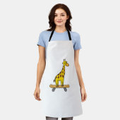 Funny Giraffe Lover Giraffe Skateboard Schürze (Getragen)
