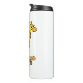 Funny Giraffe Lover Giraffe Skateboard Thermosbecher (Nach rechts gedreht)