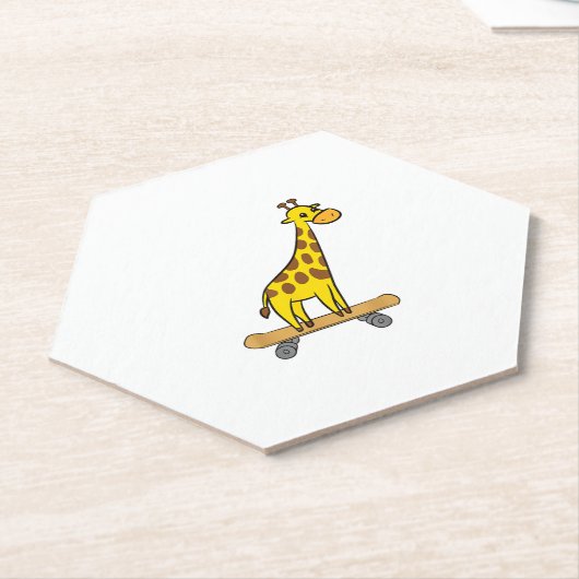 Funny Giraffe Lover Giraffe Skateboard Untersetzer (angewinkelt)