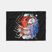 Funny Giraffe Lover Xmas Giraffe Santa Christmas S Fleecedecke (Vorderseite (Horizontal))