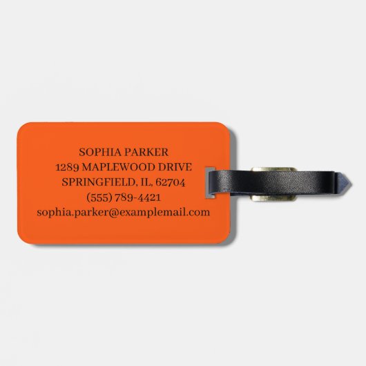 Funny Giraffe Luggage Tag Gepäckanhänger (Rückseite horizontal)