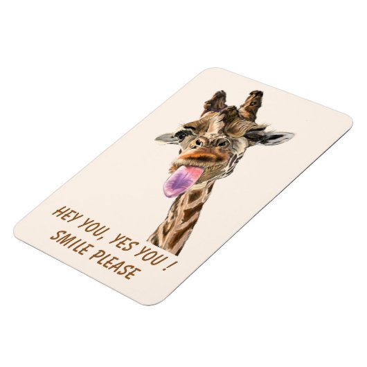 Funny Giraffe Magnet - Benutzerdefinierter Text (Linke Seite)