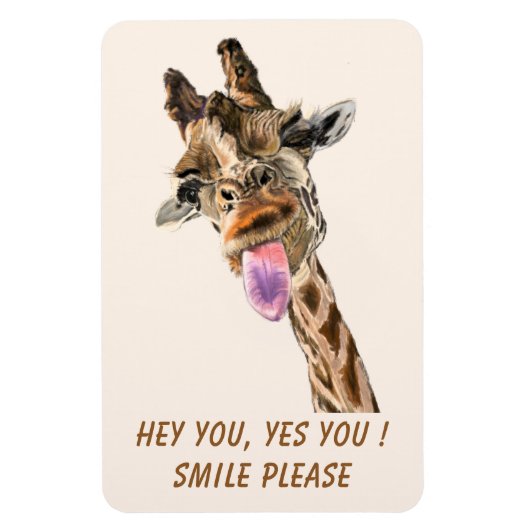 Funny Giraffe Magnet - Benutzerdefinierter Text (Vertikal)