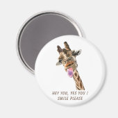 Funny Giraffe Magnet Geschenk - Lächeln - Benutzer (Vorderseite/Rückseite)