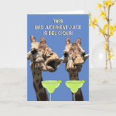 Funny Giraffe Margarita Geburtstagskarte Karte (Gelbe Blume)